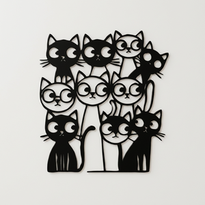 Décoration murale moderne en métal, motif chat, décoration murale artisanale sur le thème des animaux pour l'intérieur de la maison - Product Image 6