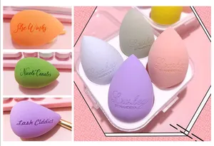 Custom Logo Beauty Sponge Private Label Cosmetics Blender Sponge Latex Free Soft Makeup Sponge