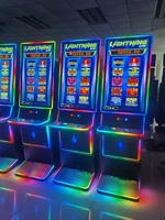 Machine de jeu d'arcade verticale à rotation chanceuse avec éclairage LED, fonctionnant à pièces, construction métallique, prise en charge de l'anglais pour les centres commerciaux