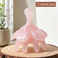 Outil de Gua Sha en Quartz Rose Naturel, Pierre de Massage Facial en Forme de Cœur pour Soins de la Peau