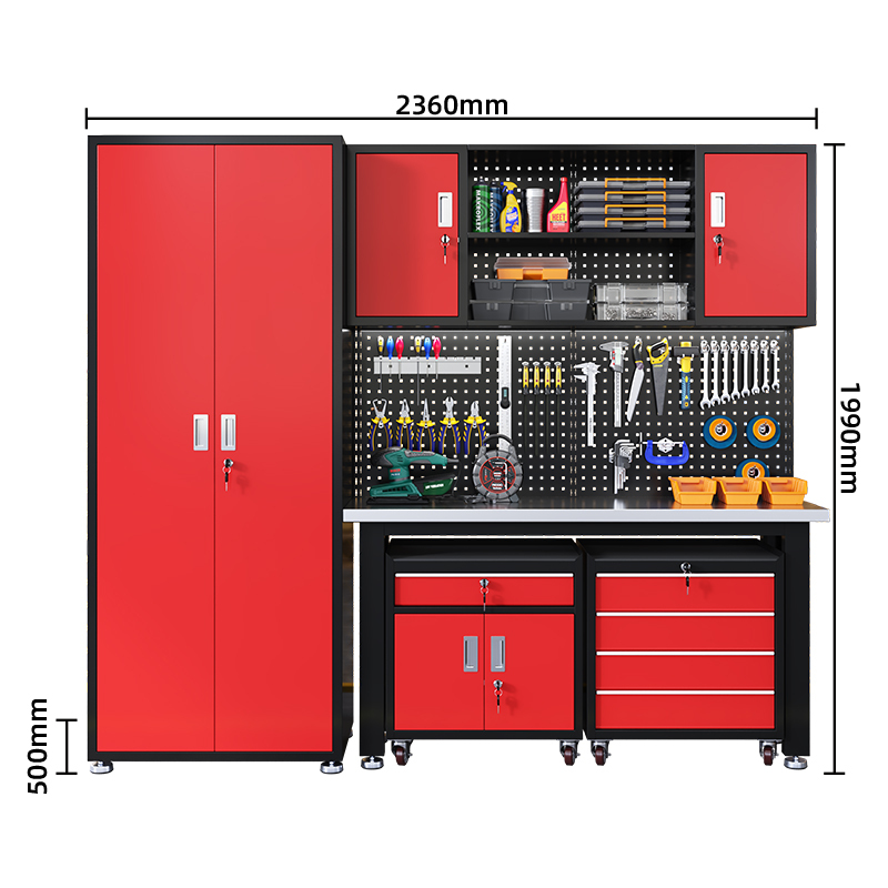 Comptoir en acier inoxydable rouge-3