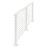 Kit de balustrade moderne sur mesure en câble d'acier inoxydable 316 blanc pour escalier, appartement, villa, hôtel - Résistant à l'eau et à la rouille