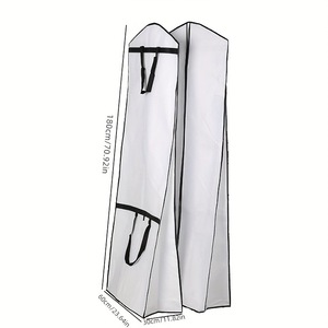 Bolsa protectora para vestido de novia, de tela no tejida blanca de 3M, plegable y portátil, para guardar el vestido de novia, para viajes y dormitorio. - Product Image 2