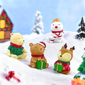 Christmas Resin Figurines Set Fox Tiger Reindeer Dolls Indoor Decor Living Room Ornaments Glossy Finish - Product Image 2