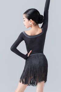 Vestido <span class=keywords><strong>de</strong></span> <span class=keywords><strong>Baile</strong></span> Latino Vennystyle Otoño/Invierno para Niñas, Conjunto <span class=keywords><strong>de</strong></span> Entrenamiento con Manga Larga, Cuello en V, Falda Tassar, Vestido para <span class=keywords><strong>Clases</strong></span> y Presentaciones - Product Image 6