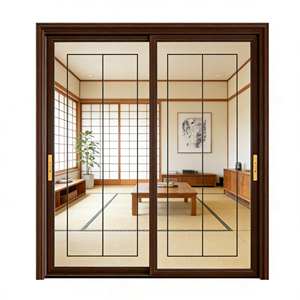 Porte coulissante en verre <span class=keywords><strong>GUAPO</strong></span> de style victorien en alliage d'aluminium, double vitrage, verre trempé, étanche, isolation phonique pour l'intérieur - Product Image 3