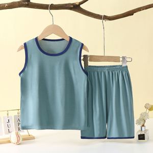 Conjunto de Pijama de Verano de Punto Fino para Niños, Nuevo Modelo Modal de 1 a 15 Años, Ropa de Casa Moderna para Niños, <span class=keywords><strong>Chaleco</strong></span> y Pantalones Cortos a la Moda para Bebés - Product Image 5