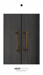 Light luxury brass wardrobe handle pure <b>copper</b> solid drawer round all <b>copper</b> cabinet <b>door</b> handle - Product Image 3