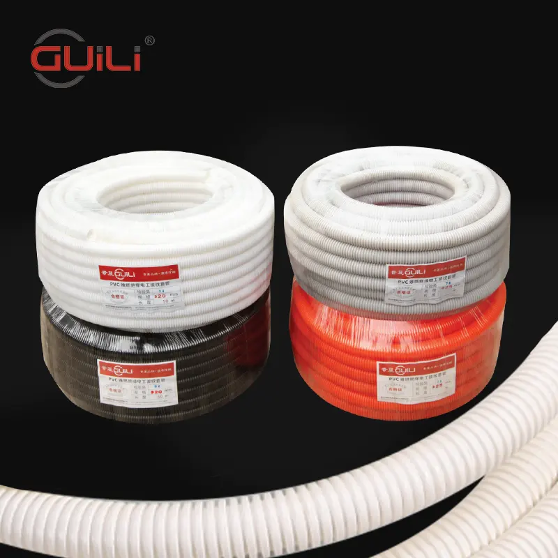 Fireproof Flexible Corrugated Hose Pvc Conduit Electrical Wiring Plastic Pipe 20Mm Corrugated Conduit