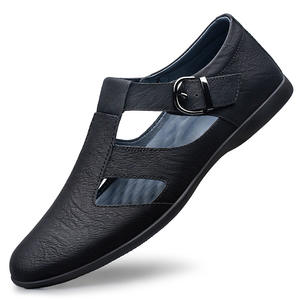 รองเท้าแตะแบบสวมสำหรับผู้ชายรุ่นใหม่ประจำฤดูร้อนปี 2024 ระบายอากาศได้ดี ดีไซน์หัวแหลม ลายเรียบ กันลื่น เหมาะสำหรับใส่ทำงานหรือในโอกาสทางการ - Product Image 1