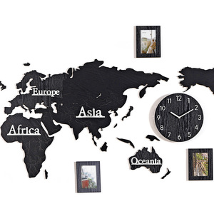 Cadre photo horloge en bois 3D créatif de 180 cm, personnalisable avec <span class=keywords><strong>carte</strong></span> du <span class=keywords><strong>monde</strong></span> - Product Image 4