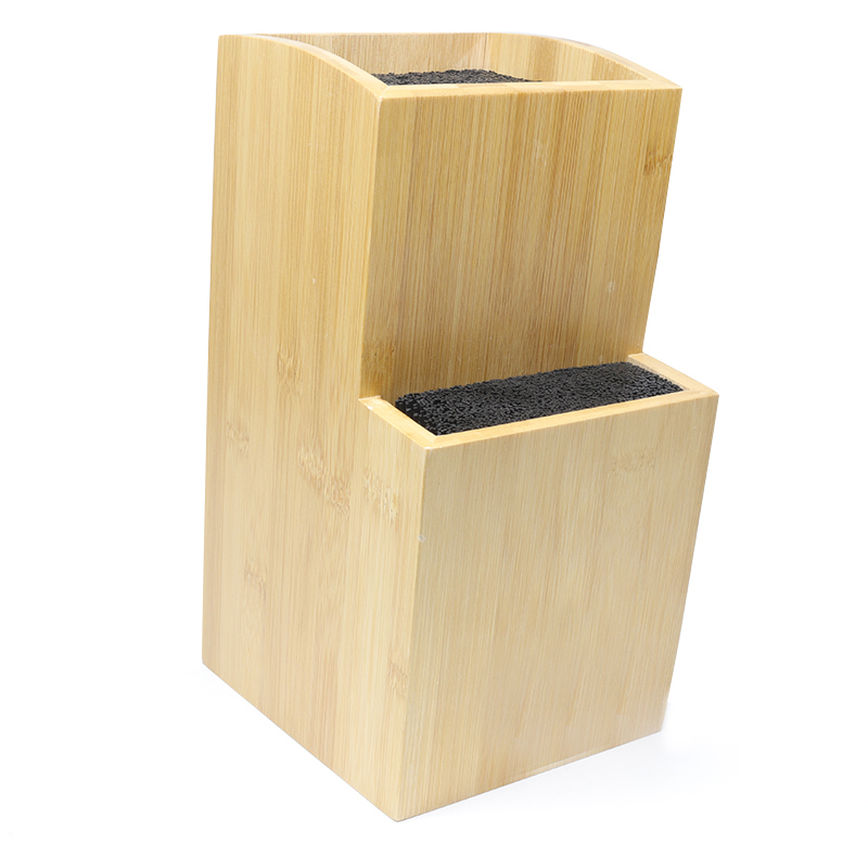2 in 1 universal bamboo knife block holder 15 pieces kitchen knife block organizer