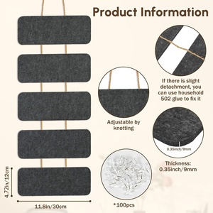 Set di 2 Bachche da Parete in Feltro PET con Corda per Casa, Ufficio, Scuola, Aula - Ideali per Messaggi e Promemoria - Product Image 3