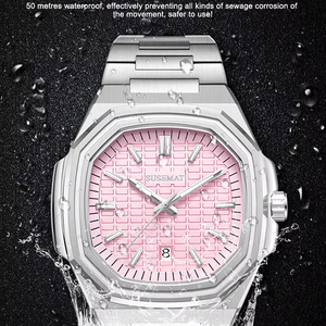 Susemat Horloge Fabrikant Groothandel Roestvrij Staal Logo Orologi Uomo Montre Homme Vierkante Mannen Quartz Luxe Horloge Voor Mannen - Product Image 6