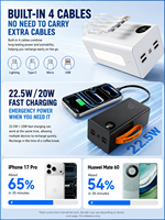 Banco de Energía HYTO de Carga Súper Rápida de 22.5W y 50000mAh de Gran Capacidad con Cables Integrados