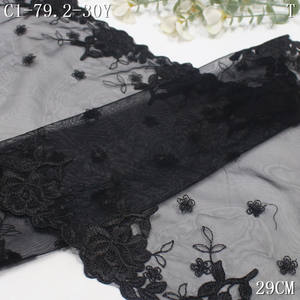 للبيع بالجملة قماش دانتيل تول أسود مطرز 29 قماش دانتيل فوال شبكي رائج مطرز للملابس الداخلية الكثير بالكيلوغرام - Product Image 6