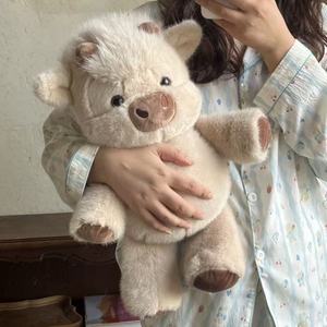 Peluche de Cerdo Suave y Fragante, Ternero de las Tierras Altas Escocesas, Compañero de Sueño Relajante, Almohada para Abrazar, Comodidad Diaria - Product Image 4
