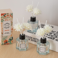 Flacon diffuseur de parfum hexagonal transparent avec couvercle, 50 ml et 120 ml, pour huiles essentielles et arômes