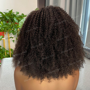 Wholesale Afro Kinky Curly <strong>Half</strong> <strong>Wigs</strong> Human Hair Adjustable Breathable Machine Made Human Flip Over Drawstring Ins Human Hair <strong>Wig</strong> - Product Image 4