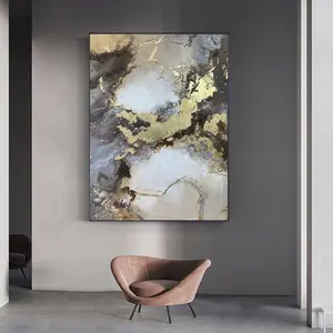 Silk Painting Decor Gold Modern Handmade Painting Canvas Colour Art Textured Oil Painting Abstract Canvas Wall Art Cuadros