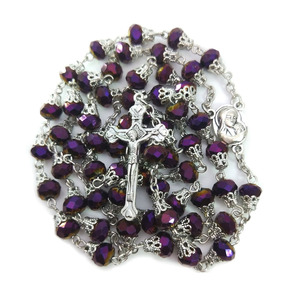Taufe Perlen Kristall Rosenkranz Heiliges Kreuz Halskette Farben Gebets perlen Katholische Kirche Renommiertes Werbe geschenk - Product Image 5