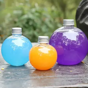 Werkslieferung 150 ml einzigartig geformte Plastikflaschen Pet-Kunststoffkugelform-Flasche Kunststoff-Obstform-Flasche