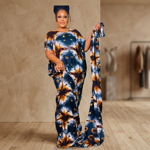 Vestido Largo Maxi Kaftan de Talla Grande para Mujer, con Estampado Digital Tie Dye, Tela Cómoda, para Playa o Resort, Calidad Premium - Product Image 3
