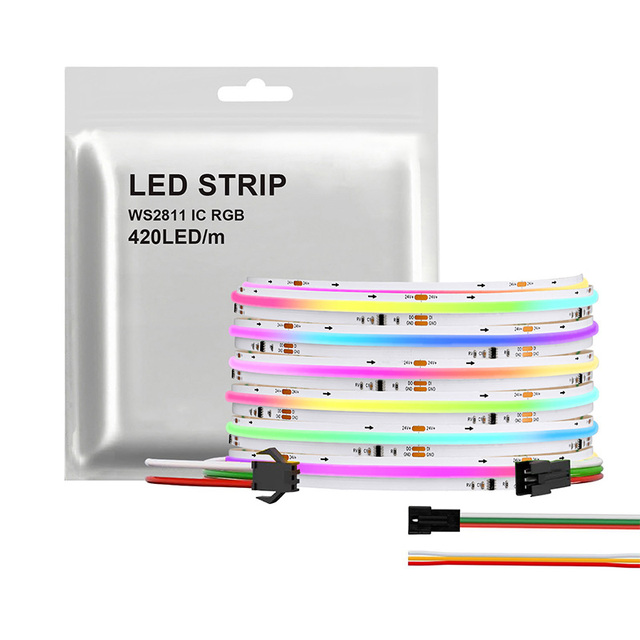 Digital COB Dream Color Ws2811 Led Strip Light Dc12v 24v 420 720Led Addressable Rgbic SPI Pixel Strip
