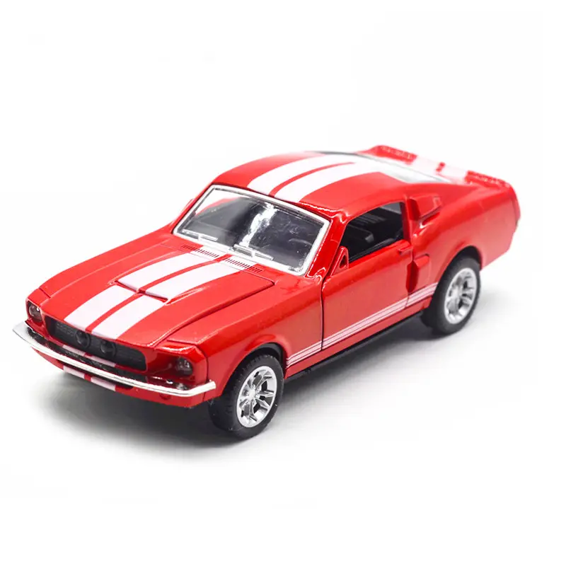 1/32 Diecast Diecast Ford Mustang Model Mobil Antik Klasik Tarik Kembali Mobil Miniatur Kendaraan Replika untuk Koleksi Hadiah untuk Anak-anak