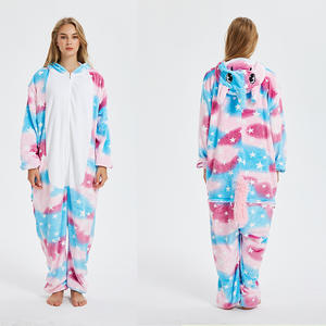 Mono de animales de dibujos animados grueso <span class=keywords><strong>Cora</strong></span> nuevo al por mayor, pijama informal cálido de franela, ropa de casa para mujer - Product Image 3