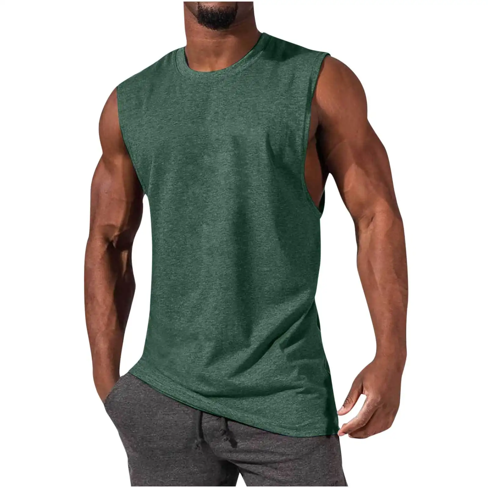 เสื้อกล้ามเล่นโยคะกล้ามเนื้อแขนกุดสำหรับผู้ชายเสื้อกล้ามออกกำลังกายในยิมฟิตเนส
