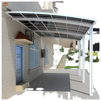 Auvent en aluminium à toit arqué pour garage extérieur, abri de jardin, parking 2 voitures, design naturel et simple