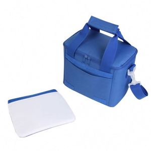 Bolsa Térmica Cuadrada Grande Personalizada al por Mayor, de Lona Aislante, para Impresión por Transferencia de Calor, con Correa Cruzada y Asa de Mano - Product Image 3