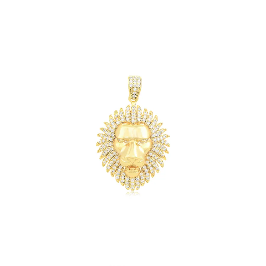 X000024736 XUPING Jewelry high end Hip-hop style lion head dozens of Artificial zircon 14K gold color fashion jewelry pendant