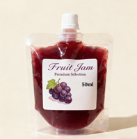 Sachets en plastique personnalisés avec logo imprimé, qualité alimentaire, PET/PE, pochettes durables avec bec verseur 50ml 100ml, sachets de conservation anti-fuite pour jus