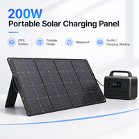 Panneau solaire pliable étanche 200W pour station d'alimentation portable, camping-car, camping, alimentation de secours d'urgence