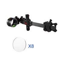 Visée de tir à l'arc composée TX2650 LH/RH réglable en carbone, 5 broches, fibre optique 0,019'', lentille 4/6/8X, alliage d'aluminium, accessoire de tir à l'arc