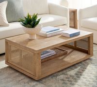 Table basse rectangulaire moderne en bois pour salon, table d'appoint avec structure en acier