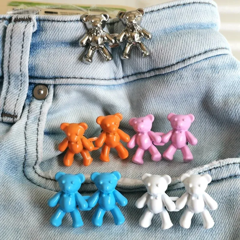 דוב חמוד במפעל סגסוגת אבץ מתכת כפתורי חולצת צמד מתכוונן מותן כפתורי חליפה נשלפים לכפתורי ג'ינס לבגדים