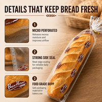 Sacs à pain micro-perforés en BOPP de qualité alimentaire, emballage transparent personnalisé pour boulangerie, pour pain en paine