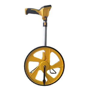 125 inch diameter rubber wheel 1100 mm extended length yellow walking meter distance measuring wheel