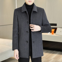 Pardessus mi-long en cachemire pour homme, revers cranté, design, printemps-automne, trench-coat intemporel en laine mélangée Outerwe