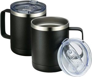 12oz Coffee <b>Mug</b> With Handle, <b>Double</b> <b>Wall</b> Stainless Steel Insulated Lowball Tumbler Keeping Hot and Cold Coffee Cup with Handle - Product Image 1