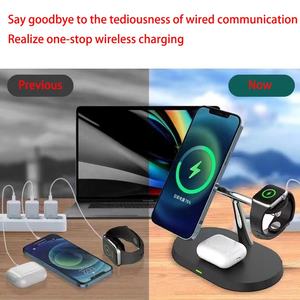 Base de Carga Inalámbrica Qi2 de 25W 30W, Carga Rápida para <span class=keywords><strong>iPhone</strong></span> 17 16 15 14 13 <span class=keywords><strong>12</strong></span>, iWatch, <span class=keywords><strong>Airpods</strong></span>, Estación de Carga Inalámbrica 3 en 1 - Product Image 4