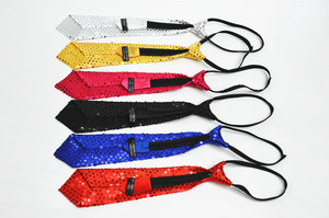 Cravatta con paillettes per studenti adulti cravatta una versione di Paillette Gravata facile da legare Hip Hop Dance magica cravatta con Zip - Product Image 2