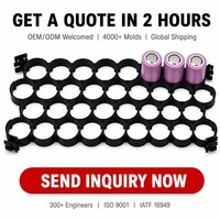 Support de module de batterie cylindrique au lithium 18650 vertical 5P5S personnalisé en PC ABS, fixation facile par clip, antichoc pour pack solaire