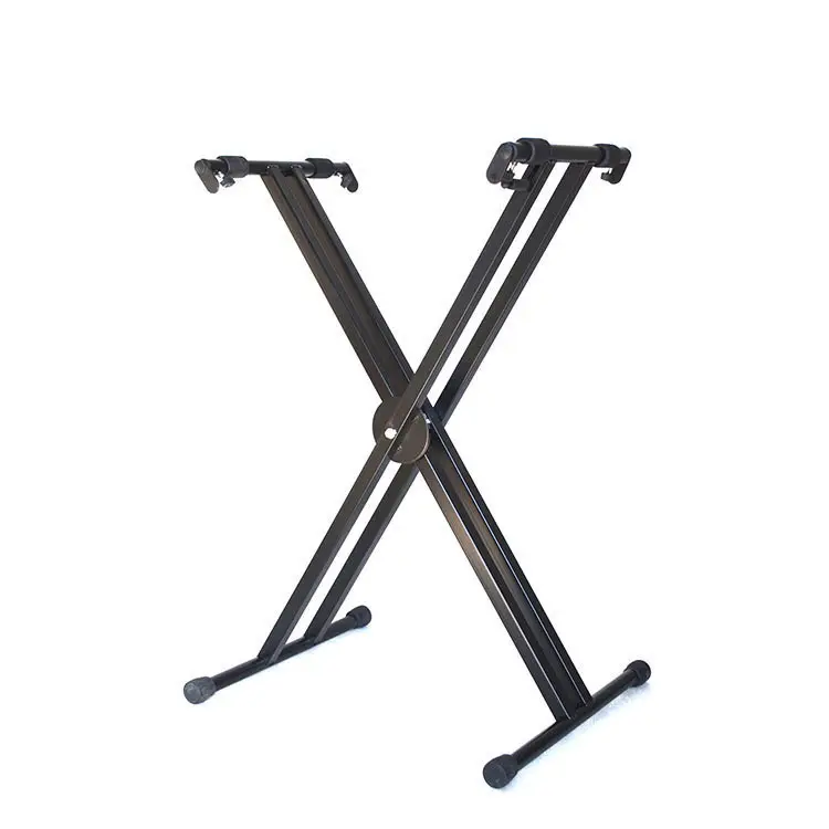 Wholesale musical instrument accessories Double X adjustable keyboard stand with retractable blocking plates