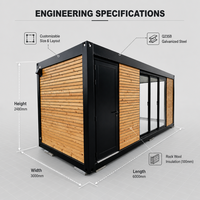 Villa mobile préfabriquée contemporaine en bois, unité d'habitation secondaire (ADU), chambre d'hôtes déplaçable, studio de jardin, bâtiment extérieur en acier, espace hôtelier
