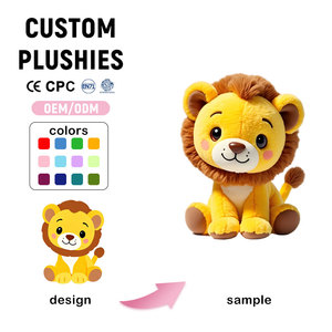 <span class=keywords><strong>León</strong></span> de dibujos animados de peluche de simulación personalizado con muñeca sonriente para niños o regalo de cumpleaños serie Animal juguetes de peluche lindos - Product Image 1
