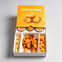 Boîte d'emballage personnalisée pour restauration rapide, boîte à poulet frit, boîte à snacks en carton avec tiroir, boîte à anneaux pour snacks